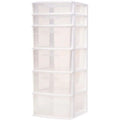 6-Tier Clear Plastic Storage Cart for Home, Bedroom, and Closet Organization