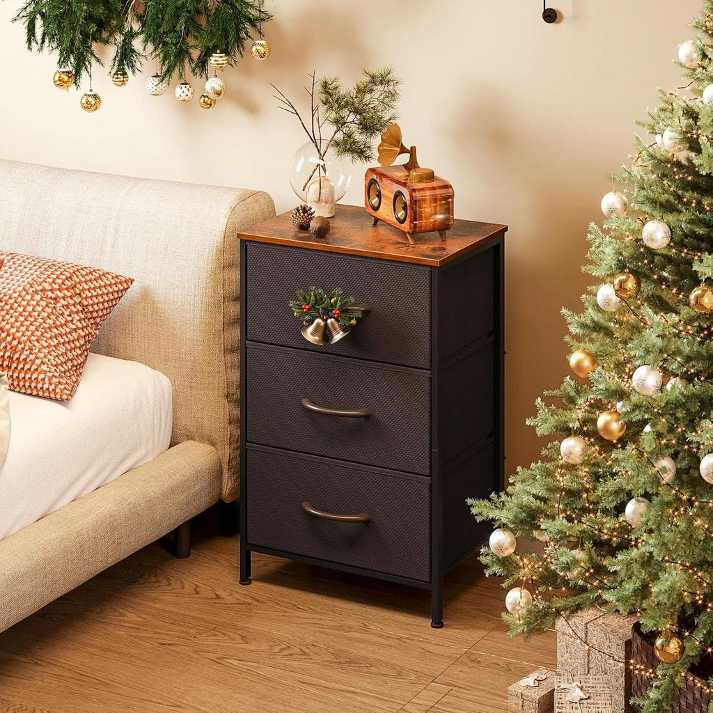 Small Brown Dresser With Three Drawers For Bedroom