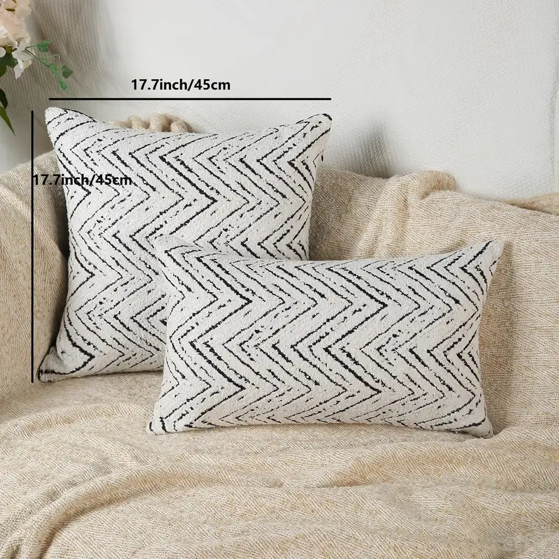 Soft Pillow Cover with Broken Line Pattern for Comfort
