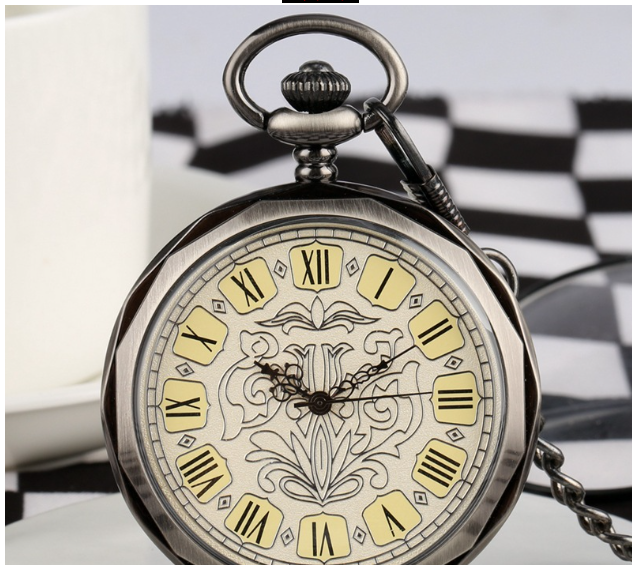 Classic Design Mechanical Pocket Watch with Roman Dial