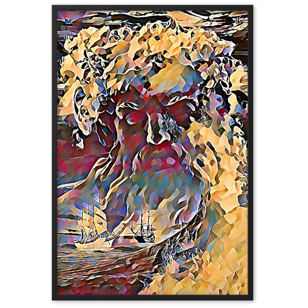 WHEN POSEIDON ASKED THE WAVES TO DANCE UPPER Framed Poster