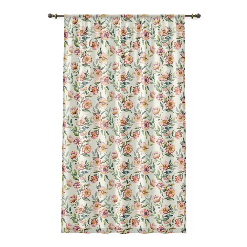 DipaliZ Floral Window Curtain Elegant Room Decor Polyester