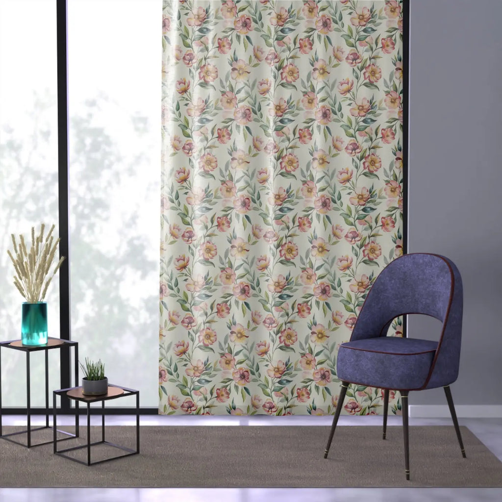 DipaliZ Floral Window Curtain Elegant Room Decor Polyester