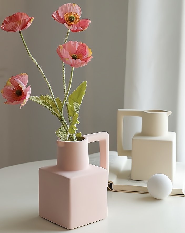 Handmade Ceramic Jug Pitcher Vase - Modern and Unique Decorative Centerpiece Vase