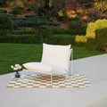 Modern Aluminum Garden Lounge Chair with Plush White Cushions