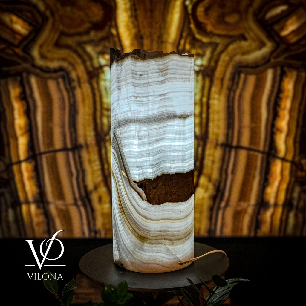Ice Onyx Table Lamp (Live Edge #4)