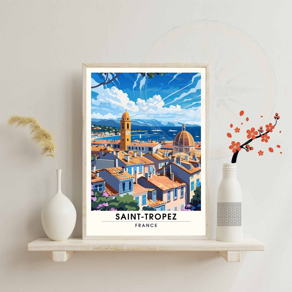 Affiche Saint-Tropez  - impression de voyage Saint-Tropez, France - Vue de ciel