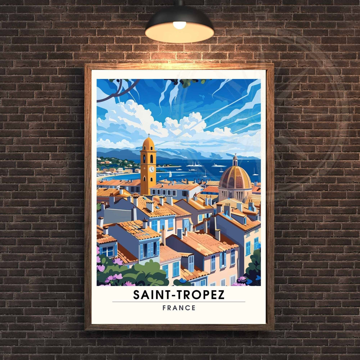 Affiche Saint-Tropez  - impression de voyage Saint-Tropez, France - Vue de ciel