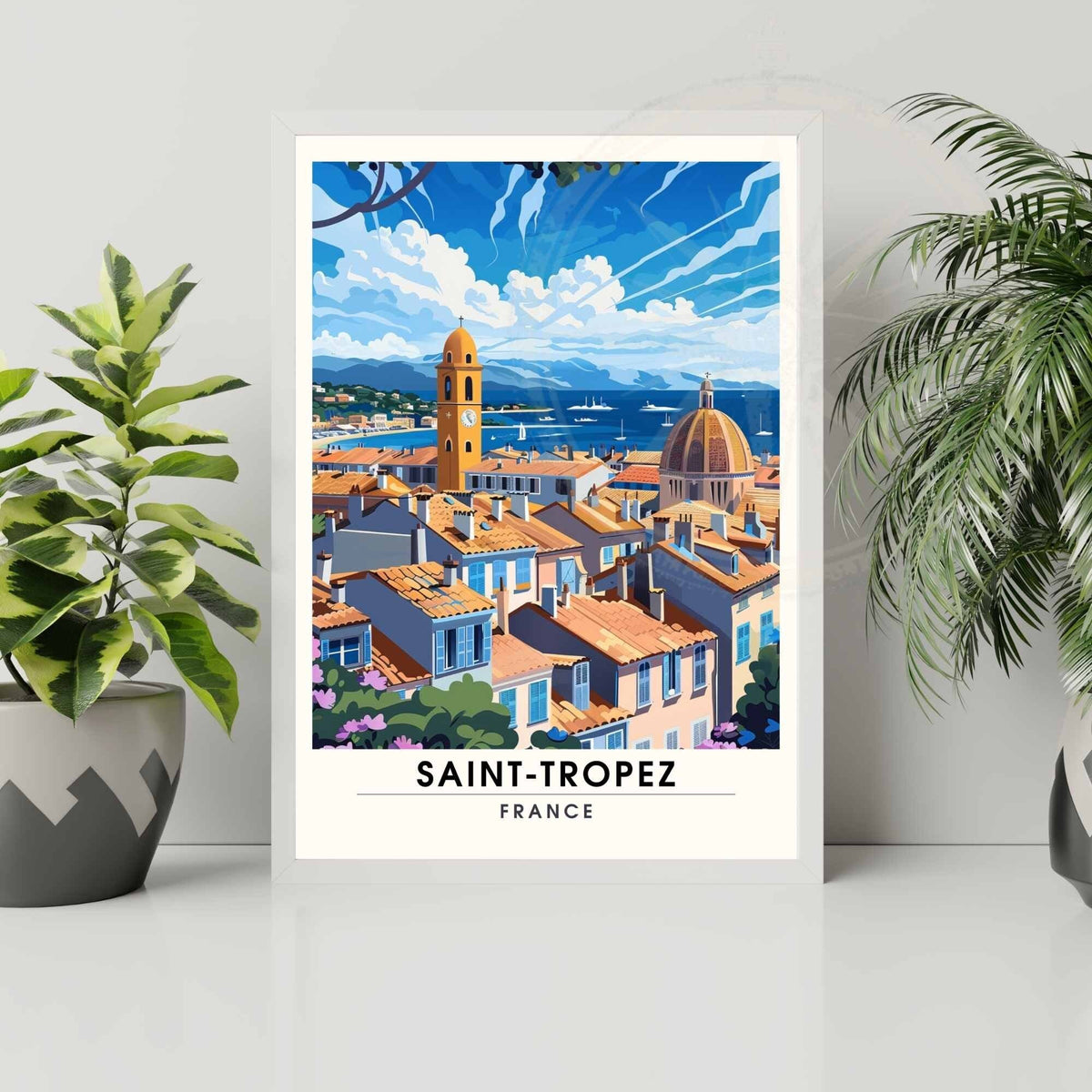 Affiche Saint-Tropez  - impression de voyage Saint-Tropez, France - Vue de ciel