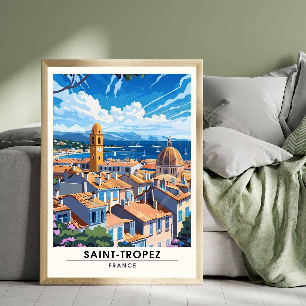 Affiche Saint-Tropez  - impression de voyage Saint-Tropez, France - Vue de ciel