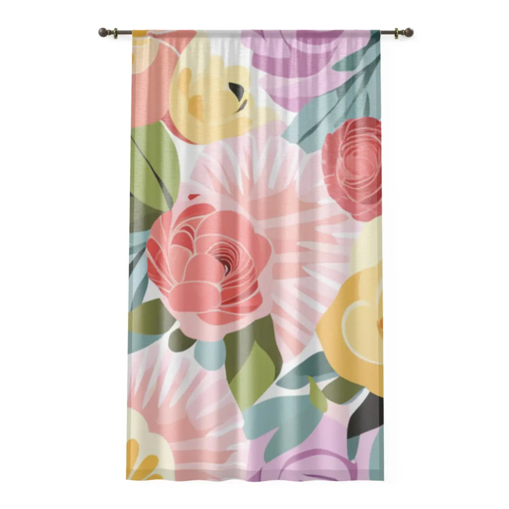 DipaliZ Window Curtain Pastel Flowers - 50x84 Polyester