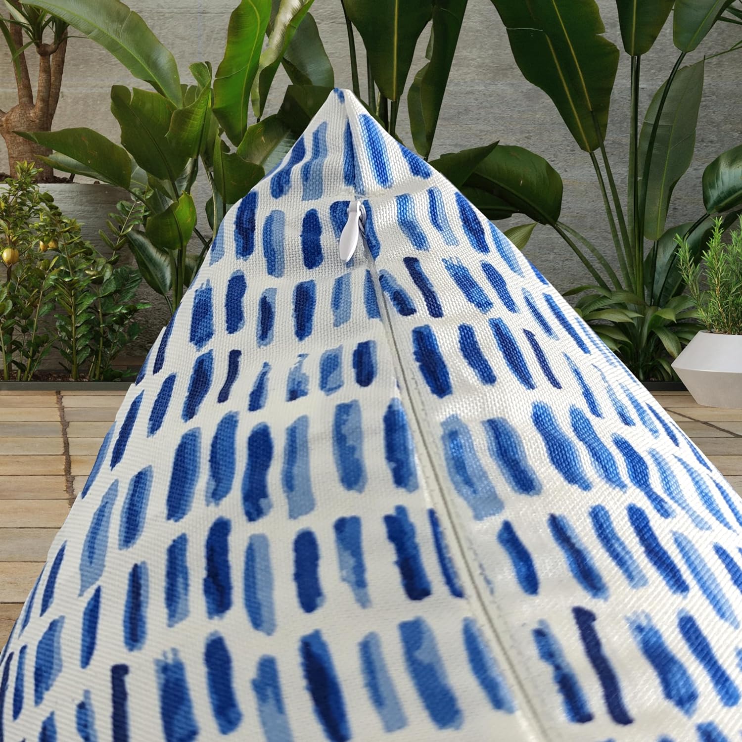 Blue Rain Outdoor Cushion Covers – 2 Pack | Coastal Patio Pillow Covers | Fits IKEA Duvholmen & Kuddarna