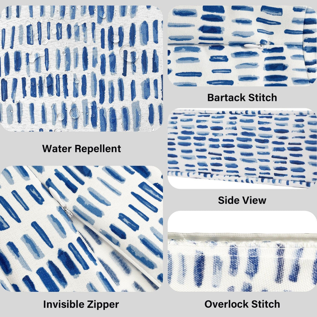 Blue Rain Outdoor Cushion Covers – 2 Pack | Coastal Patio Pillow Covers | Fits IKEA Duvholmen & Kuddarna