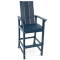 Tall Adirondack Chair Outdoor Bar Stool with Ergonomic Backrest for Backyard