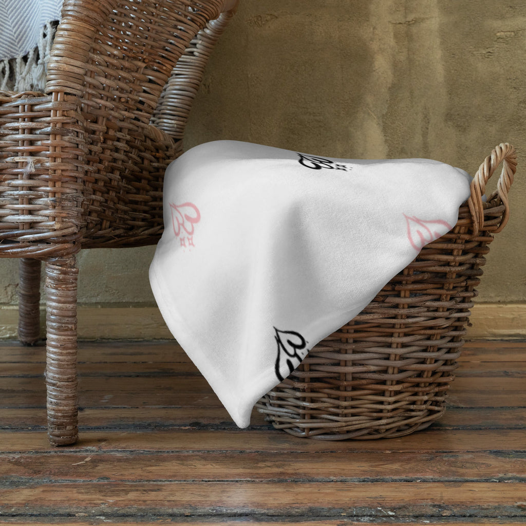 Double Hearted Throw Blanket (White)
