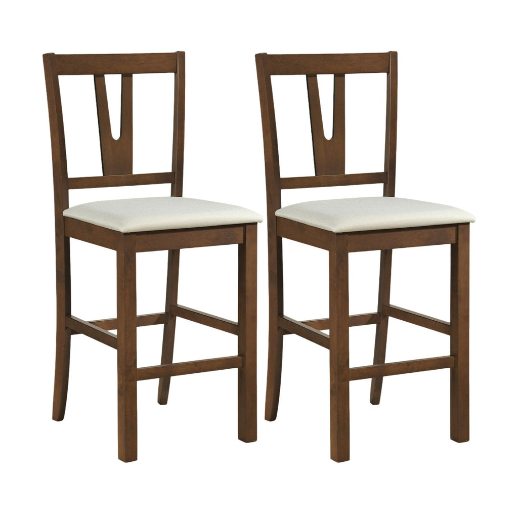Counter Height Bar Stools with V-Back - Set of 2