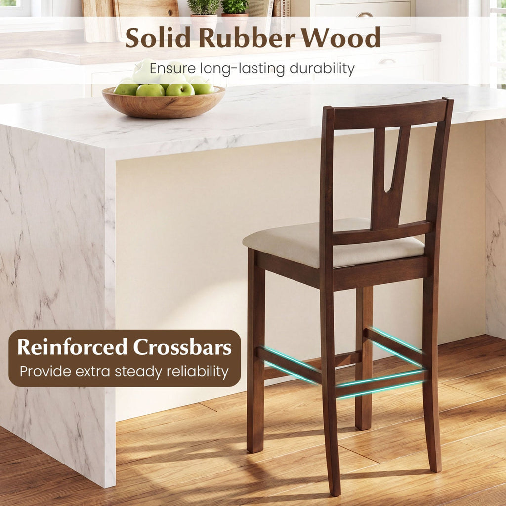 Counter Height Bar Stools with V-Back - Set of 2