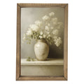 White Flowers in Vase Framed Art