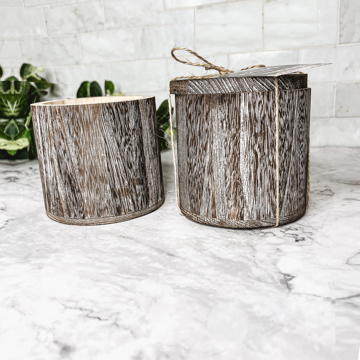 Wood Candle Vase Reusable Scented Candle Jar With Wooden Lid Multiuse