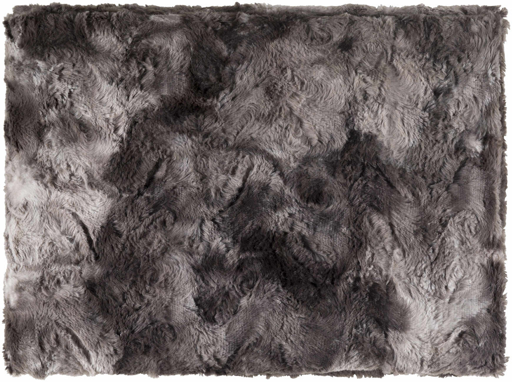 Black Faux Fur Throw Blanket - Clearance